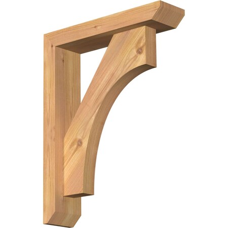 Ekena Millwork Westlake Slat Smooth Bracket w/ Offset Brace, Western Red Cedar, 3 1/2"W x 14"D x 18"H BKT0402X14X18WTL06SWR